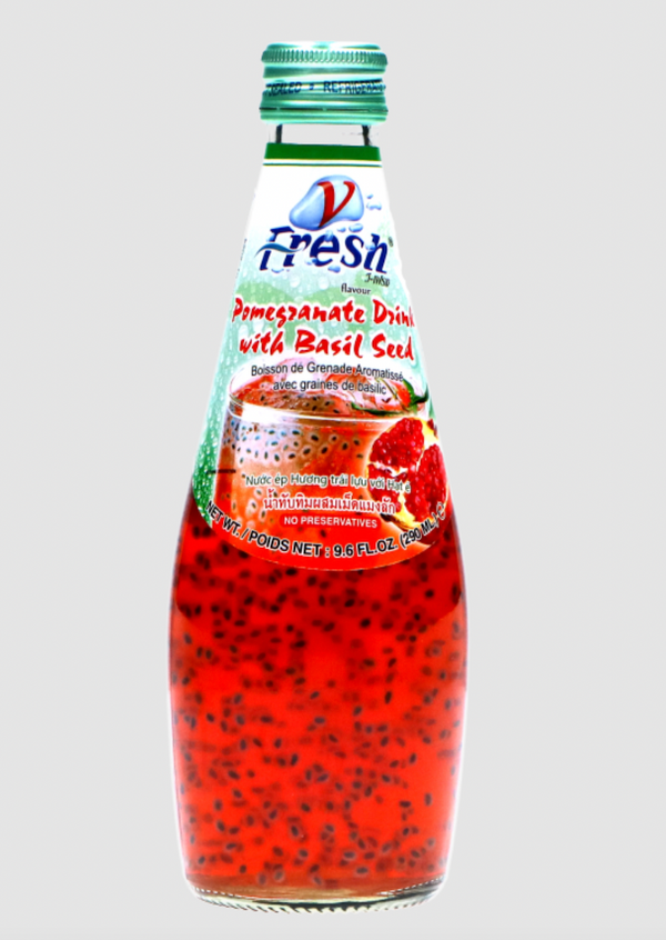V-FRESH Pomegranate Drink With Basil Seed 290ml