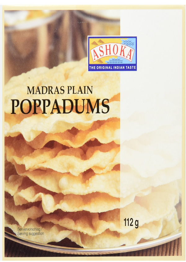 ASHOKA Madras Plain Poppadums 112g