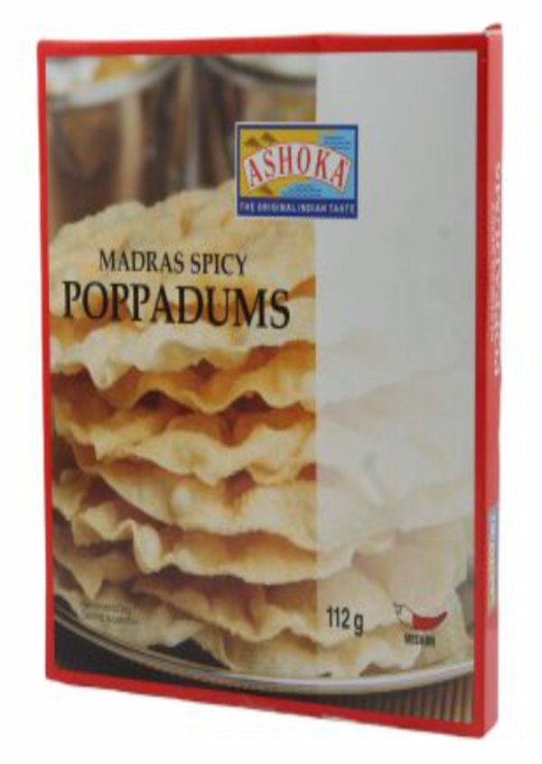 ASHOKA Madras Spicy Poppadums 112g