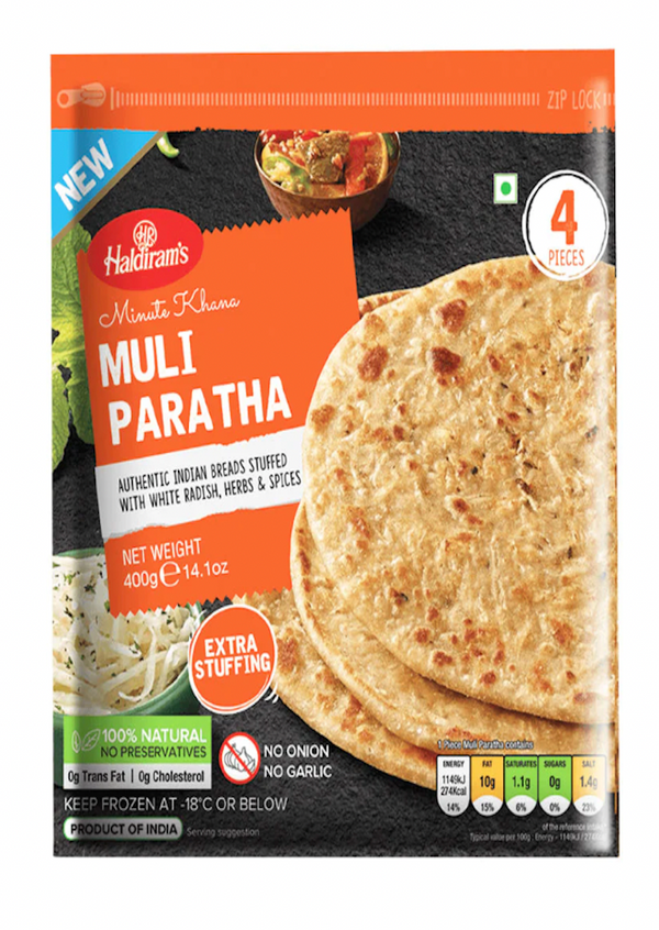 HALDIRAMS Frozen Muli Paratha 400g/4pcs