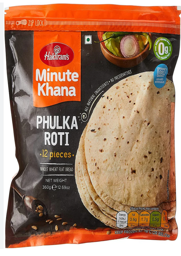 HALDIRAMS Frozen Phulka Roti 360g (12pcs)